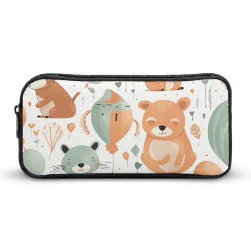 DDTKLSNV Federmäppchen mit Tieren und Luftballons, großes Fassungsvermögen, niedliches Federmäppchen, Make-up-Kosmetiktasche für Damen und Herren von DDTKLSNV