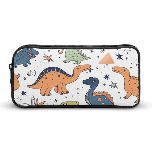 DDTKLSNV Federmäppchen mit niedlichem Dinosaurier-Muster, großes Fassungsvermögen, niedliches Federmäppchen, Make-up-Kosmetiktasche für Damen und Herren von DDTKLSNV