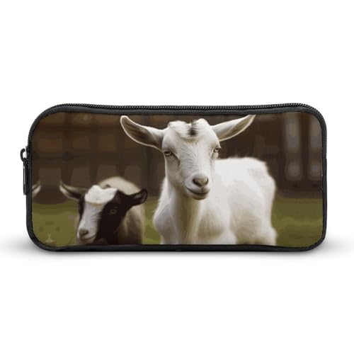 DDTKLSNV Federmäppchen mit niedlichem Ziegenmotiv, großes Fassungsvermögen, niedliches Federmäppchen, Make-up-Kosmetiktasche für Damen und Herren von DDTKLSNV