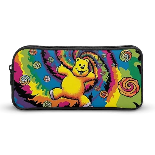 DDTKLSNV Federmäppchen mit tanzendem Bär, großes Fassungsvermögen, niedliches Federmäppchen, Make-up-Kosmetiktasche für Damen und Herren von DDTKLSNV