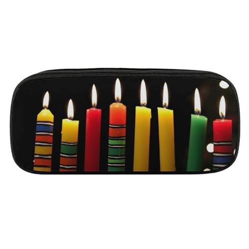 DDTKLSNV Kwanzaaa Federmäppchen aus Leder, wasserdicht, niedliches Federmäppchen, Reise-Kosmetiktasche, Make-up-Tasche, Organizer, Stifthalter für Männer und Frauen von DDTKLSNV