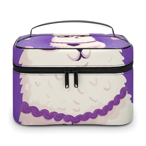 DDTKLSNV Love Alpaka-Make-up-Tasche, tragbare Reise-Kosmetiktasche, Reißverschluss, Make-up-Organizer für Damen von DDTKLSNV