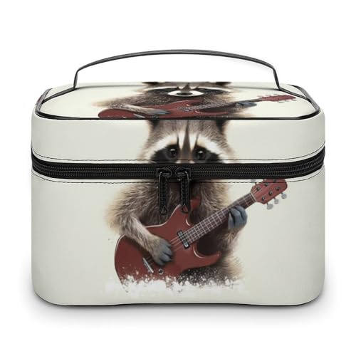 DDTKLSNV Lustige Waschbär-Make-up-Tasche, tragbare Reise-Kosmetiktasche, Reißverschluss, Make-up-Organizer, Kulturbeutel für Damen DDTKLSNV Lustige Waschbär-Make-up-Tasche, tragbare Reise-Kosmetiktasche, Reißverschluss, Make-up-Organizer, Kulturbeutel für Damen von DDTKLSNV