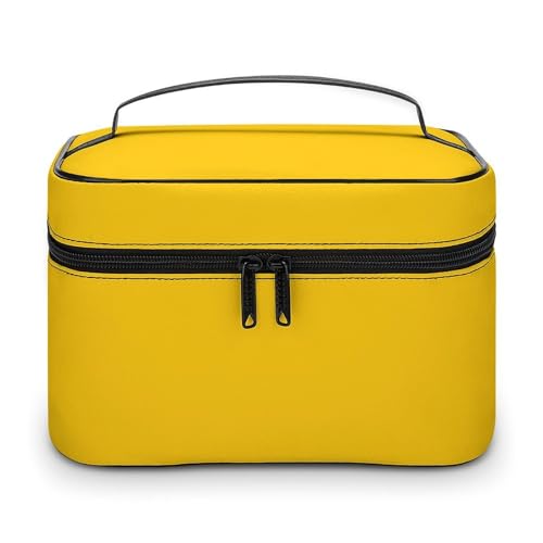 DDTKLSNV Make-up-Tasche, tragbar, Reise-Kosmetiktasche, Reißverschluss, Make-Up-Organizer, Kulturbeutel für Damen und Damen, Milchenten-Gelb von DDTKLSNV