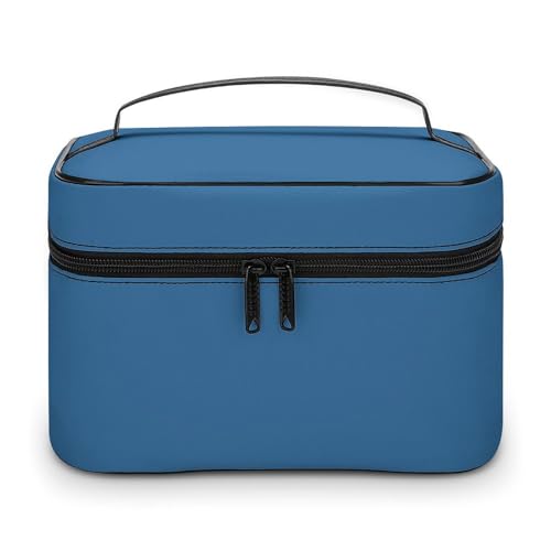 DDTKLSNV Make-up-Tasche, tragbare Reise-Kosmetiktasche, Reißverschluss, Make-up-Organizer für Damen und Damen, Marineblau von DDTKLSNV