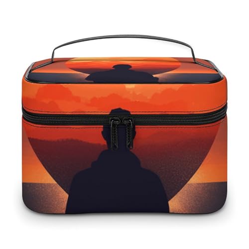 DDTKLSNV Make-up-Tasche in Herzform vorne, tragbare Reise-Kosmetiktasche, Reißverschluss, Make-up-Organizer, Kulturbeutel für Damen von DDTKLSNV