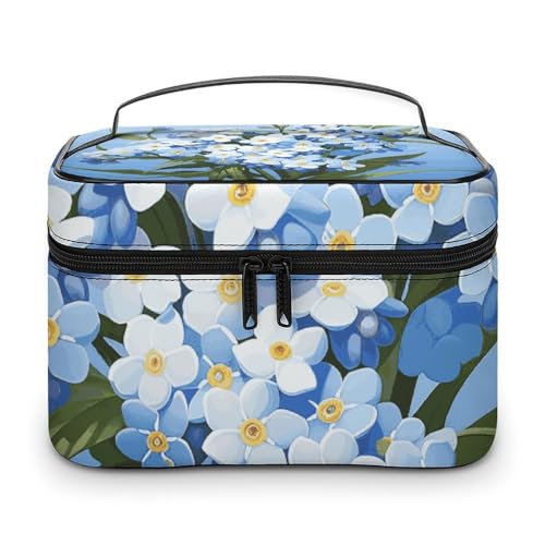 DDTKLSNV Make-up-Tasche mit Aufschrift "Do Not Forget Me", tragbare Reise-Kosmetiktasche, Reißverschluss, Make-up-Organizer, Kulturbeutel für Damen von DDTKLSNV