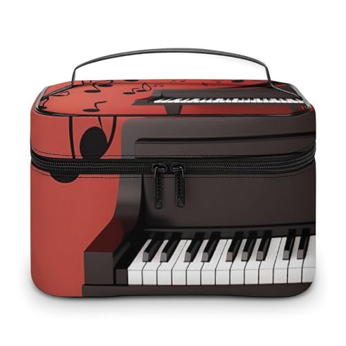 DDTKLSNV Make-up-Tasche mit Musiknoten, tragbar, Reise-Kosmetiktasche, Reißverschluss, Make-up-Organizer, Kulturbeutel für Damen von DDTKLSNV