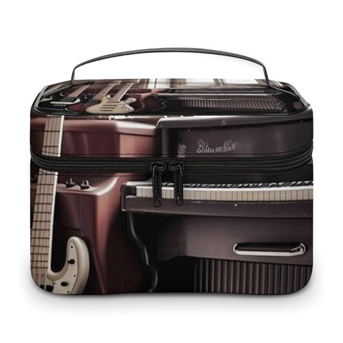 DDTKLSNV Make-up-Tasche mit Reißverschluss, für Gitarre, Bass, Musikinstrumente, tragbare Reise-Kosmetiktasche, Make-up-Organizer für Damen DDTKLSNV Make-up-Tasche mit Reißverschluss, für Gitarre, Bass, Musikinstrumente, tragbare Reise-Kosmetiktasche, Make-up-Organizer für Damen von DDTKLSNV