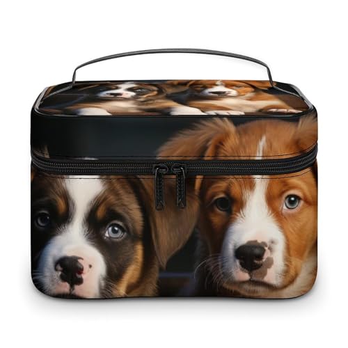 DDTKLSNV Make-up-Tasche mit Reißverschluss, tragbar, für Welpen, Hunde, Haustiere, Tiere, Kosmetiktasche für Damen von DDTKLSNV