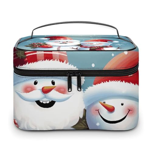DDTKLSNV Make-up-Tasche mit Weihnachtsmann-Motiv, tragbar, Reise-Kosmetiktasche, Reißverschluss, Make-up-Organizer, Kulturbeutel für Damen DDTKLSNV Make-up-Tasche mit Weihnachtsmann-Motiv, tragbar, Reise-Kosmetiktasche, Reißverschluss, Make-up-Organizer, Kulturbeutel für Damen von DDTKLSNV