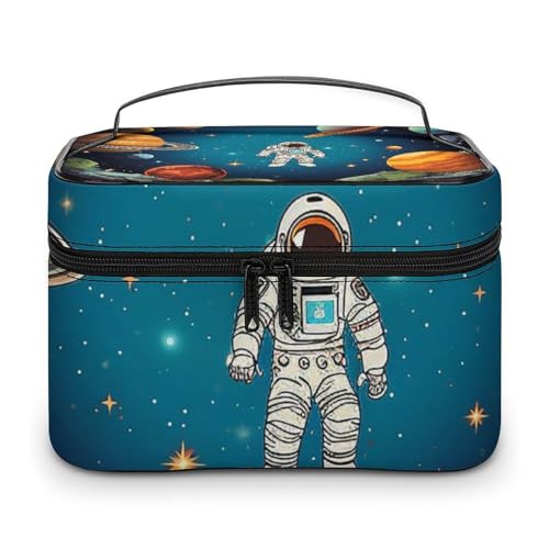 DDTKLSNV Make-up-Tasche mit Weltraum, Rakete, Astronaut, tragbare Reise-Kosmetiktasche, Reißverschluss, Make-up-Organizer, Kulturbeutel für Damen DDTKLSNV Make-up-Tasche mit Weltraum, Rakete, Astronaut, tragbare Reise-Kosmetiktasche, Reißverschluss, Make-up-Organizer, Kulturbeutel für Damen von DDTKLSNV