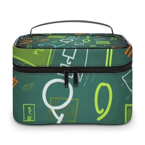 DDTKLSNV Make-up-Tasche mit mathematischen Fragen, tragbare Reise-Kosmetiktasche, Reißverschluss, Make-up-Organizer, Kulturbeutel für Damen DDTKLSNV Make-up-Tasche mit mathematischen Fragen, tragbare Reise-Kosmetiktasche, Reißverschluss, Make-up-Organizer, Kulturbeutel für Damen von DDTKLSNV