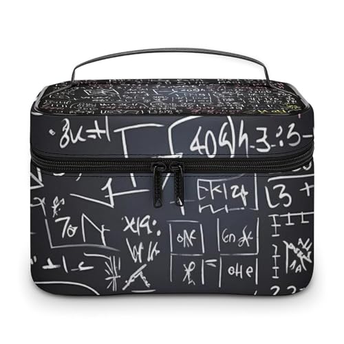 DDTKLSNV Math Formula Make-up-Tasche, tragbare Reise-Kosmetiktasche, Reißverschluss, Make-up-Organizer, Kulturbeutel für Damen von DDTKLSNV