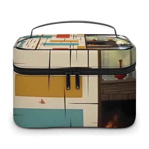 DDTKLSNV Moderne Make-up-Tasche, tragbare Reise-Kosmetiktasche, Reißverschluss, Make-up-Organizer, Kulturbeutel für Damen von DDTKLSNV