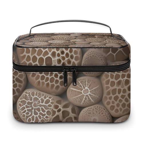 DDTKLSNV Petoskey Make-up-Tasche mit Reißverschluss, tragbar, Reise-Kosmetiktasche, Make-up-Organizer für Damen von DDTKLSNV