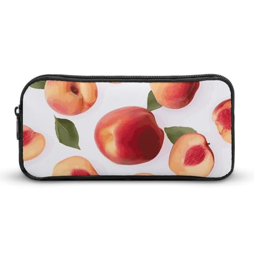 DDTKLSNV Pfirsich-Federmäppchen, großes Fassungsvermögen, niedliches Federmäppchen, Make-up-Kosmetiktasche für Damen und Herren von DDTKLSNV