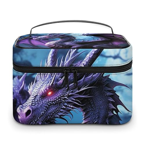 DDTKLSNV Purple Dragon Purple Moon Make-up-Tasche, tragbare Reise-Kosmetiktasche, Reißverschluss, Make-up-Organizer, Kulturbeutel für Damen DDTKLSNV Purple Dragon Purple Moon Make-up-Tasche, tragbare Reise-Kosmetiktasche, Reißverschluss, Make-up-Organizer, Kulturbeutel für Damen von DDTKLSNV
