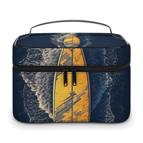 DDTKLSNV Surfbrett-Make-up-Tasche, tragbar, Reise-Kosmetiktasche, Reißverschluss, Make-up-Organizer, Kulturbeutel für Damen von DDTKLSNV