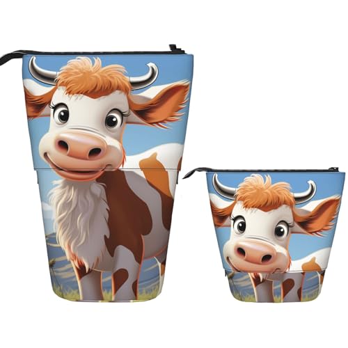 DDTKLSNV Teleskop-Federmäppchen, niedlicher Ständer, Federmäppchen, Pop-Up-Stifthalter, Cartoon, niedliche Kuh, Kosmetiktaschen, Schreibtisch-Schreibwarenetui für Bürobedarf, Schwarz , Einheitsgröße DDTKLSNV Teleskop-Federmäppchen, niedlicher Ständer, Federmäppchen, Pop-Up-Stifthalter, Cartoon, niedliche Kuh, Kosmetiktaschen, Schreibtisch-Schreibwarenetui für Bürobedarf, Schwarz , Einheitsgröße von DDTKLSNV