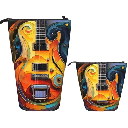 DDTKLSNV Teleskop-Federmäppchen, niedlicher Ständer, Federmäppchen, Pop-Up-Stifthalter, Muisc-Notizen, Kosmetiktaschen, Schreibtisch-Schreibwaren-Etui für Bürobedarf, Schwarz , Einheitsgröße von DDTKLSNV