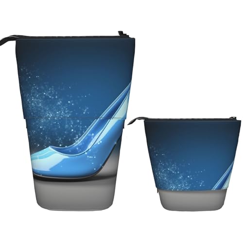 DDTKLSNV Teleskop-Federmäppchen, niedlicher Ständer, Federmäppchen, Pop-Up-Stifthalter, blau, Damenschuhe, Kosmetiktaschen, Schreibtisch-Schreibwaren-Etui für Bürobedarf, Schwarz , Einheitsgröße von DDTKLSNV