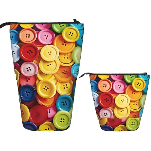 DDTKLSNV Teleskop-Federmäppchen, niedlicher Ständer, Federmäppchen, Pop-Up-Stifthalter, bunte Knöpfe, Kosmetiktaschen, Schreibtisch-Schreibwaren-Etui für Bürobedarf, Schwarz , Einheitsgröße DDTKLSNV Teleskop-Federmäppchen, niedlicher Ständer, Federmäppchen, Pop-Up-Stifthalter, bunte Knöpfe, Kosmetiktaschen, Schreibtisch-Schreibwaren-Etui für Bürobedarf, Schwarz , Einheitsgröße von DDTKLSNV