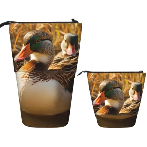 DDTKLSNV Teleskop-Federmäppchen, niedlicher Ständer, Stifteetui, Pop-Up-Stifthalter, Haushaltsente, Kosmetiktasche, Schreibtisch-Schreibwarenetui für Bürobedarf, Schwarz , Einheitsgröße von DDTKLSNV