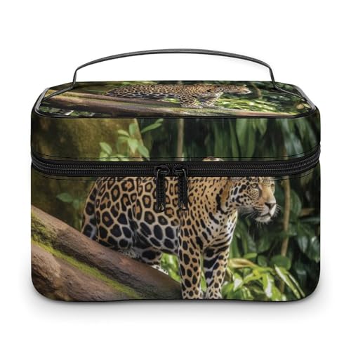 DDTKLSNV Tiger Make-up-Tasche, tragbare Reise-Kosmetiktasche, Reißverschluss, Make-up-Organizer, Kulturbeutel für Damen von DDTKLSNV