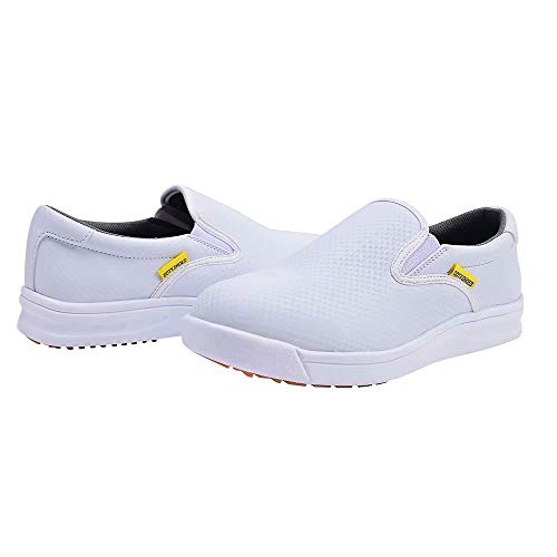 DDTX Kochschuhe Arbeitsschuhe SRC rutschfest Ölbeständig Anti-Splash Unisex Leicht Weiß Gr.41 von DDTX