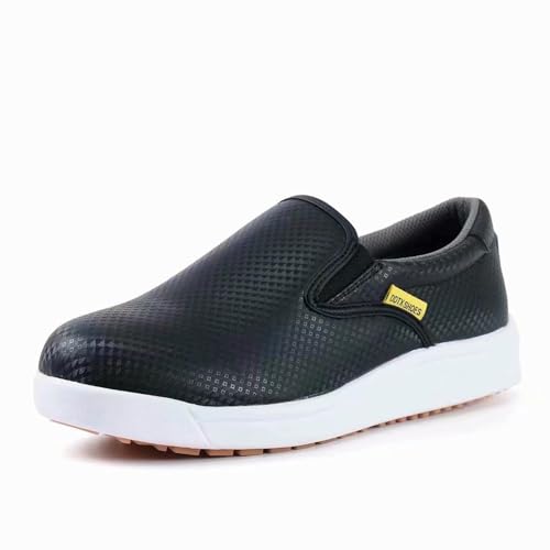 DDTX Kochschuhe Arbeitsschuhe Unisex SRC rutschfest lbeständig Anti-Splash Leicht, 42 EU, Schwarz2 von DDTX