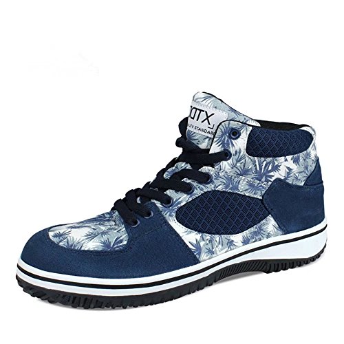 DDTX Sicherheitsstiefel Herren Unisex SB Stahlkappe Atmungsaktiv Schnürsenkel Canvas Blau Gr.45 von DDTX
