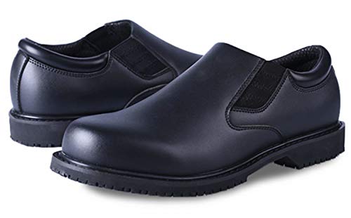 DDTX rutschfeste Lederschuhe Herren Kochschuhe Arbeitsschuhe Uniform Berufsschuhe SRC Elektrische Isolierung Leicht Schwarz Gr.41.5 von DDTX