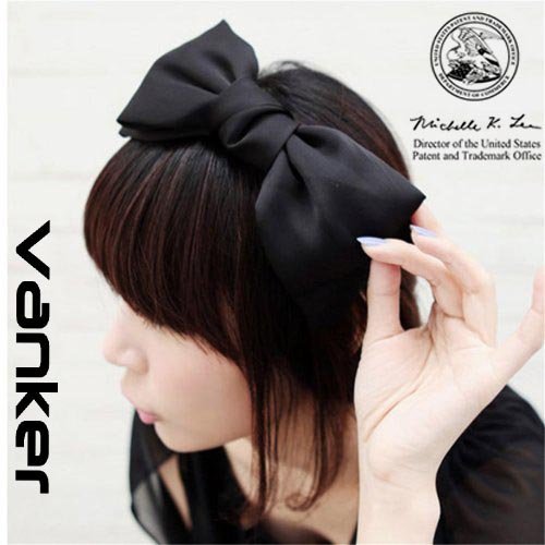 DDU Modisch Süß Koreanisch Stil Große Schleife Stirnband Haarschmuck Schwarz von DDU