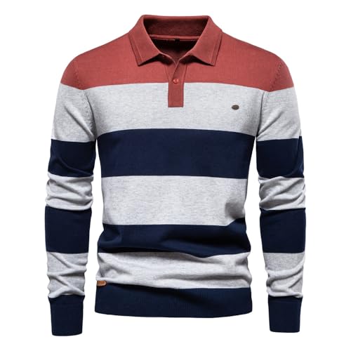 DDYYZZ Herren Polo Pullover Langarm Strickpullover Mit Polokragen Basic Poloshirt Pulli Freizeitpullover Sweater Slim Fit Casual Top 2024 (4,XL) von DDYYZZ