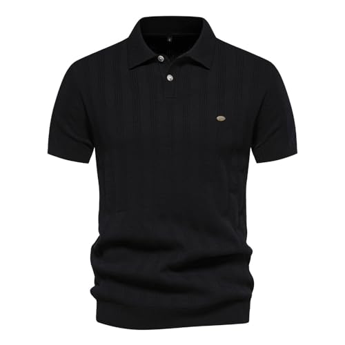 DDYYZZ Poloshirt Herren Kurzarm Gestrickte Polohemd Casual Summer Golf Shirts für Männer Strick-Polo 2024 (3,M,M) von DDYYZZ