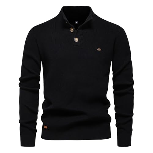 DDYYZZ Pullover Herren 1/4 Zip Neck Rollkragenpullover Turtleneck Strickpullover Feinstrick Sweater Winterpullover Pulli Langarm Warm Arbeitspullover 2024 (6,XL,XL) von DDYYZZ