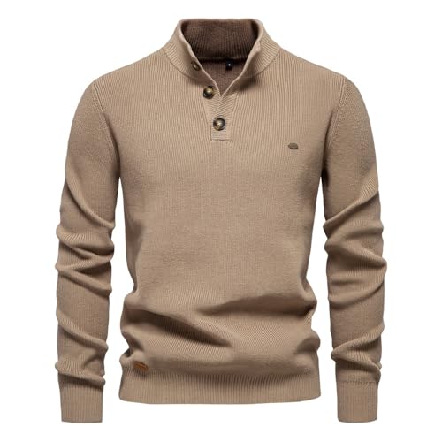 DDYYZZ Pullover Herren 1/4 Zip Neck Rollkragenpullover Turtleneck Strickpullover Feinstrick Sweater Winterpullover Pulli Langarm Warm Arbeitspullover 2024 (8,XL,XL) von DDYYZZ