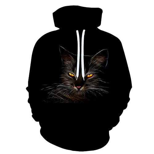 Hoodie Herren Lose Neue Komfortabel Atmungsaktiv Urban Paaren Sweatshirt Modern Trend Mode Katze Serie 3D Druck Täglich Zuhause All-Match Unisex Pullover J-B21 6XL von DDZYQ