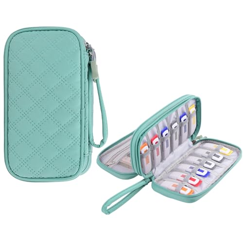 DDgro USB-Flash-Laufwerk-Hülle, USB-Halter, Organizer, Aufbewahrungstasche für Samsung/Sandisk USB-Speicher/StickJump-Laufwerk/SD-Karte/Daumenlaufwerk/Kabel mit 18 Steckplätzen (grün) von DDgro