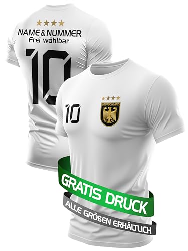 DE FANSHOP Deutschland Trikot Herren Jungen Kinder EM 2024 Fußball Trikot Personalisiert mit eigenem Namen Fussball Geschenke für Nationalmannschaft Fans von DE FANSHOP