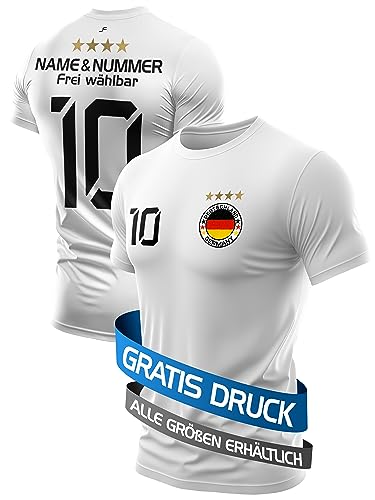 DE FANSHOP Kinder Fussball Geschenke Jungen Herren Deutschland Trikot EM 2024 Personalisiert mit eigenem Namen Fußball Trikot Nationalmannschaft Fans von DE FANSHOP