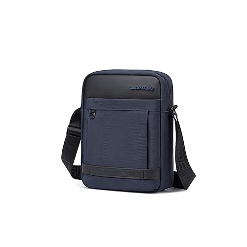 DE LAMASSU® Dominic Schultertasche 9,7 Zoll – Umhängetasche/Crossbody Bag Herren & Damen – Wasserdicht & Gepolstert – Leicht & Robust – Für Arbeit, Uni, Reisen & Freizeit – Dunkelblau von DE LAMASSU
