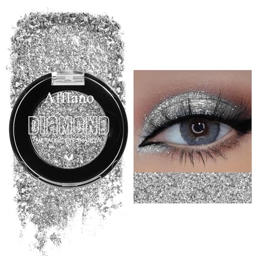 DE'LANCI Silber Grau Glitzer Lidschatten-Make-up,Schimmernder Silber Graue Lidschatten,Silberner Metall-Pressed-Puder Lidschatten,Hochpigmentiert & Wasserfest, Lang Anhaltend,Vegan&Talkfrei #11 DE'LANCI Silber Grau Glitzer Lidschatten-Make-up,Schimmernder Silber Graue Lidschatten,Silberner Metall-Pressed-Puder Lidschatten,Hochpigmentiert & Wasserfest, Lang Anhaltend,Vegan&Talkfrei #11 von DE'LANCI