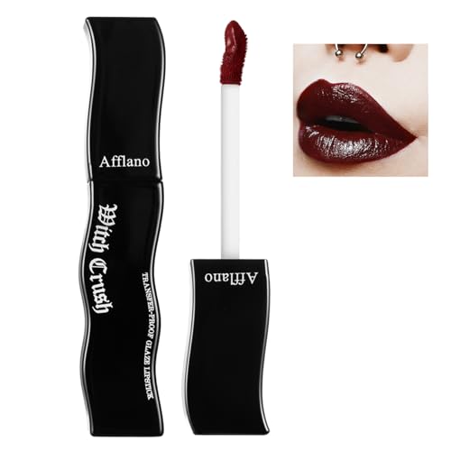 DE'LANCI Goth Lip Gloss–Nicht Klebrig,Langanhaltend,Hochpigmentierter Gloss Mit Glänzendem Finish|Feuchtigkeitsspendender,Verschmutzungsfester Lippen Gloss für Halloween,Cosplay & Gothic-Make-up#03 von DE'LANCI