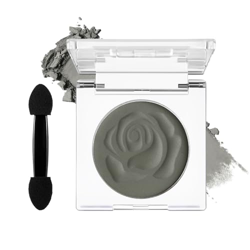 DE'LANCI Single Dunkelgrau Lidschatten,Grau Matte Lidschatten Make-up,Wasserfester Grau Lidschatten Gut Pigmentiert,Grundlegender Lidschatten,Wasteland-Punk-Make-up,Goth Make-up,Vegan #04 von DE'LANCI