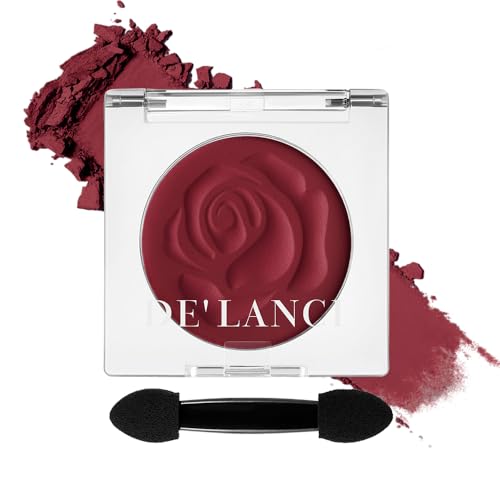 DE'LANCI Lidschatten Karmin Rot,Matte Lidschatten Rote Smokey Eyes,Wasserfester Rot Lidschatten Gut Pigmentiert,Grundlegender Lidschatten Hohe Haltbarkeit,Wasteland-Punk-Make-up,Vegan #06 von DE'LANCI