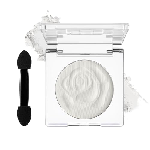 DE'LANCI Single Perl Weiß Lidschatten Palette,Weiß Matte Lidschatten Make-up,Wasserfester Weiß Lidschatten Gut Pigmentiert, Weiß Grundlegender Lidschatten,Geisterbraut-Make-up,Vegan #02 von DE'LANCI