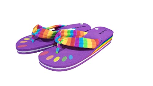 De@de Flip-Flops aus Gummi für Damen, Keilabsatz, Frottee, Regenbogenfarben, Lila, 36 EU von DEADE