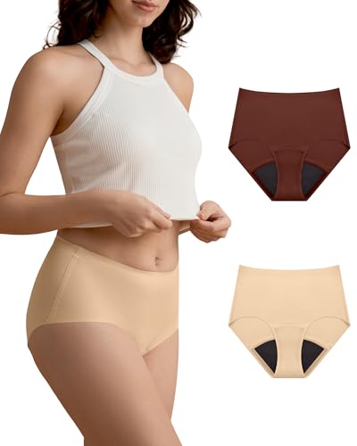 DEANGELMON​ Periodenunterwäsche Starke Blutung 40ml Atmungsaktiv & Hochsaugfähig Periodenslips Damen Underpants Schutz Bequem für Tag und Nacht Auslaufsicher,Farbkombination-2PCS,S von DEANGELMON